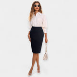 High-Waisted Midi Skirt