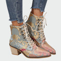 Floral Leather Ankle Boots — view 3