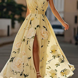 Sella - Ruched One Shoulder A-Line Maxi Chiffon Dress — view 4