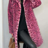 Leia - Long Leopard Print Coat — view 4