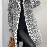 Leia - Long Leopard Print Coat — view 2