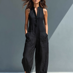 Sleeveless Linen Overalls — view 7