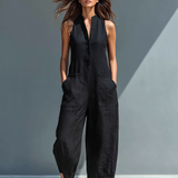 Sleeveless Linen Overalls — view 7