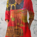 Skylar | Long Blouse with Expressive Print — view 2