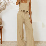 Megan - Minimalist Top and Flared Pants Set