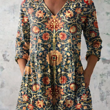 Liora | Long Blouse with Expressive Print