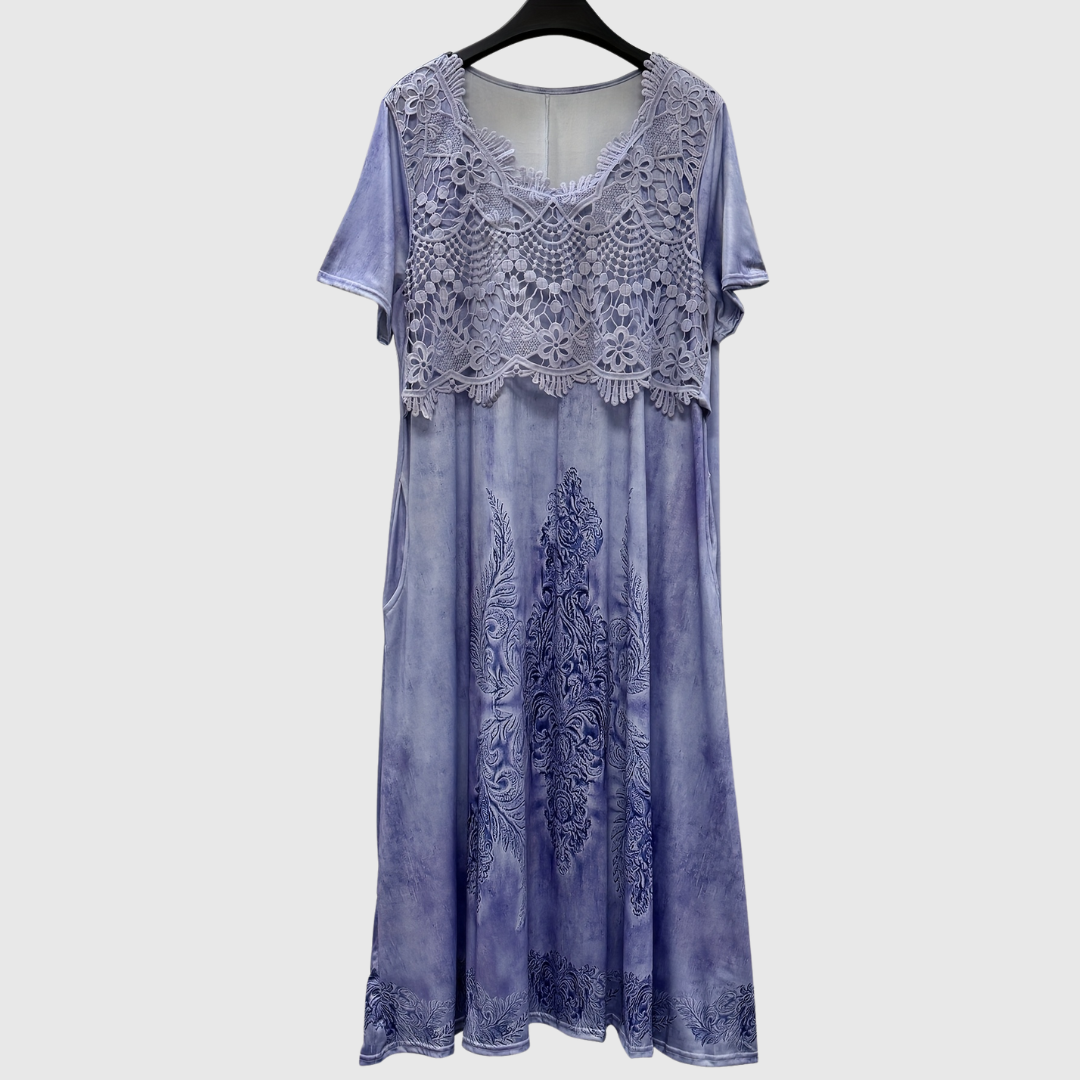 INDIGO | ELEGANT MIDI DRESS WITH FLORAL PRINT — view 8