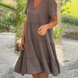 Bexley - Casual Summer Dress with V-Neck — view 7
