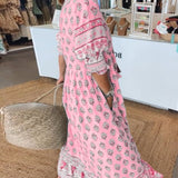 MANA | Midi Dress with Floral Print and V-Neck — view 12