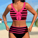 Laluna® | Striped High-Waisted Bikini — view 14