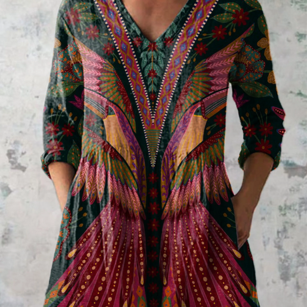 Mila | Long Blouse with Bold Print — view 2