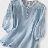 Cassiana - Cotton and Linen Blouse — view 4