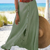 Syndy - Flowing Skirt with Buttons