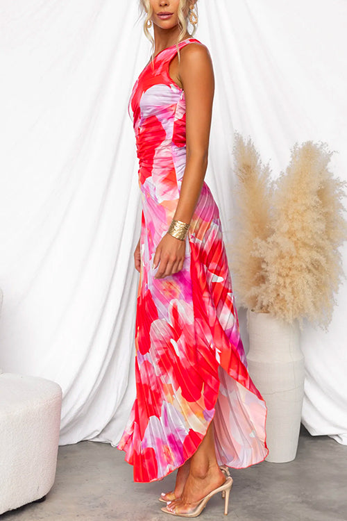 Kacie - Pleated Summer Maxi Dress — view 3