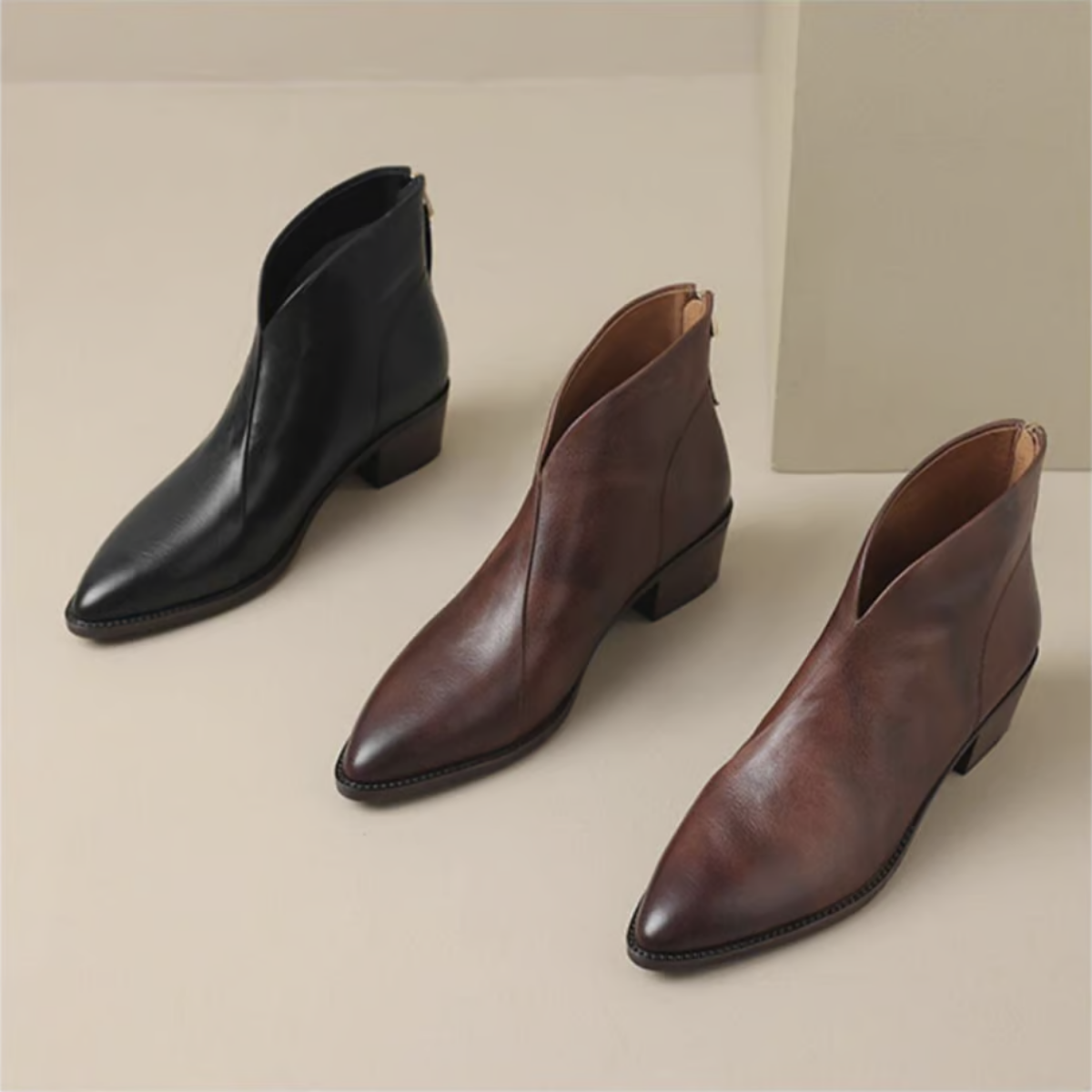 Camila - Luxury Ankle Boots with Low Heel — view 6