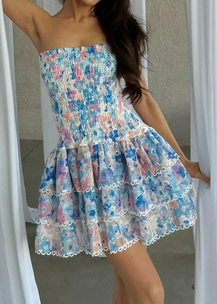Kaylee - Strapless Floral Dress — view 2