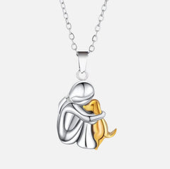 Dog Hug Pendant Necklace — view 2