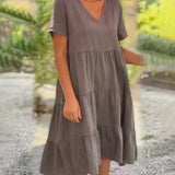 Bexley - Casual Summer Dress with V-Neck — view 3