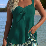 Laluna® | Striped Tankini with Two-Piece Beach Shorts — view 3