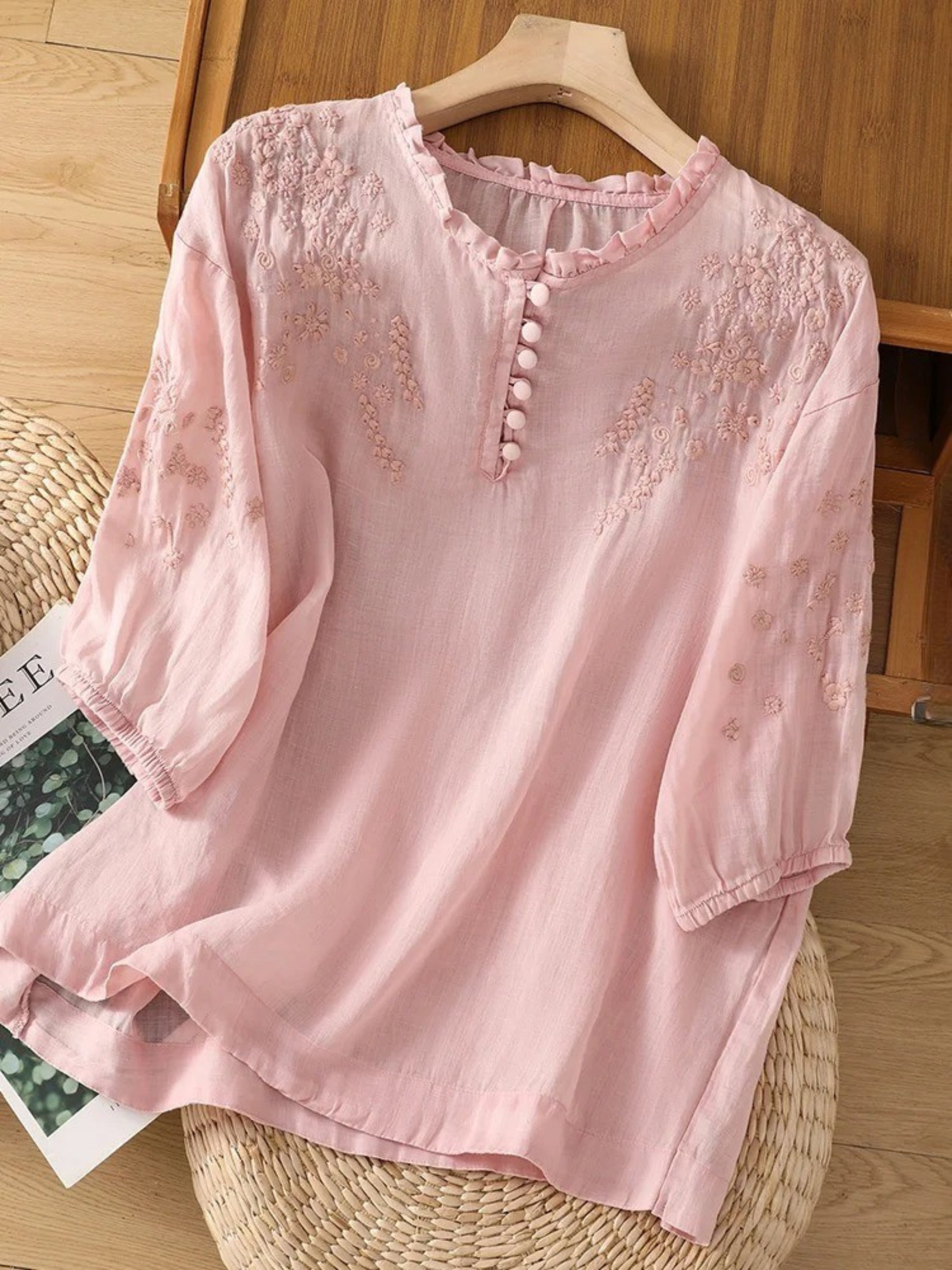 Cassiana - Cotton and Linen Blouse — view 2