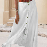 Syndy - Flowing Skirt with Buttons