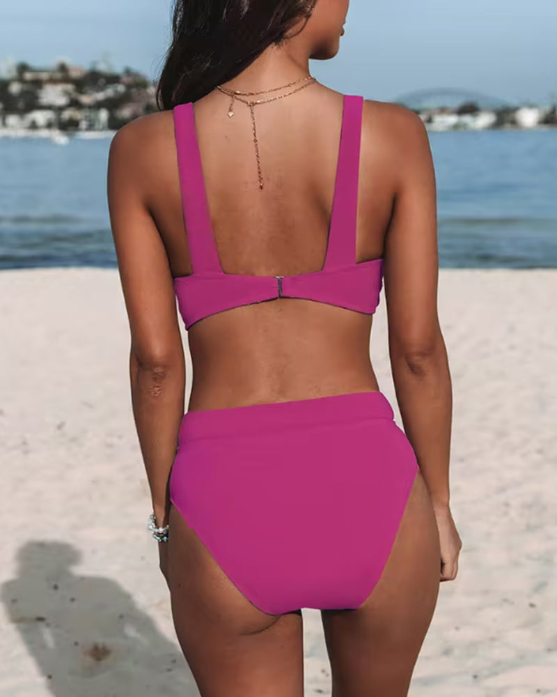 Hinekura - Solid High-Cut Swimsuit — view 7