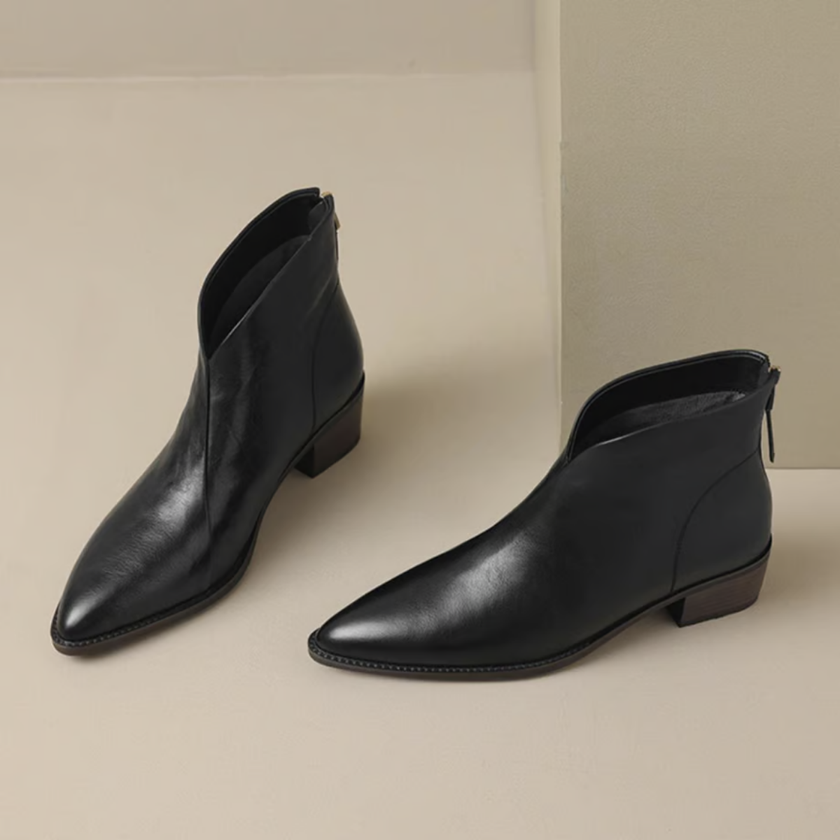 Camila - Luxury Ankle Boots with Low Heel — view 4