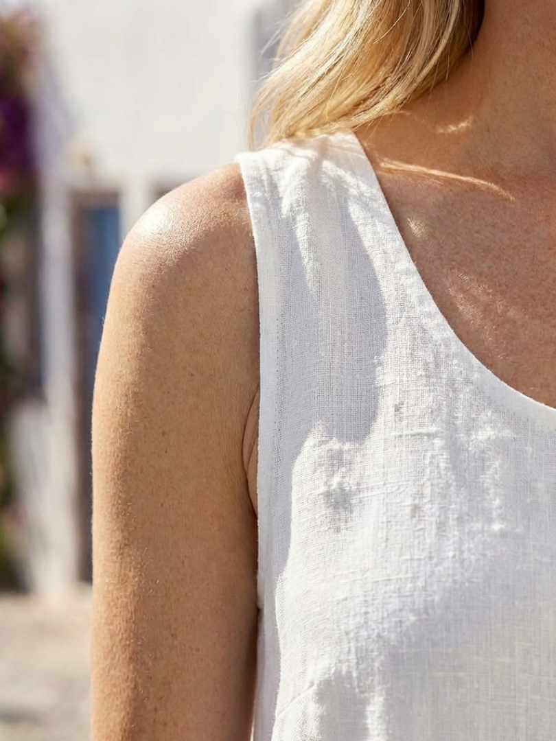 Ismera | Sleeveless Round Neck Relaxed Midi Dress — view 3