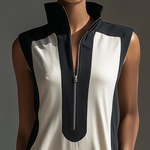 Emily - Black & White Bicolour Mini Dress — view 4