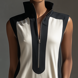 Emily - Black & White Bicolour Mini Dress — view 4
