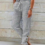Raquelle - Casual Striped Pants