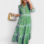 Juliana | Midi Dress with Chain Pattern — view 3