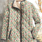 Tamsin™ | Quilted Jacket with Roses on Sage