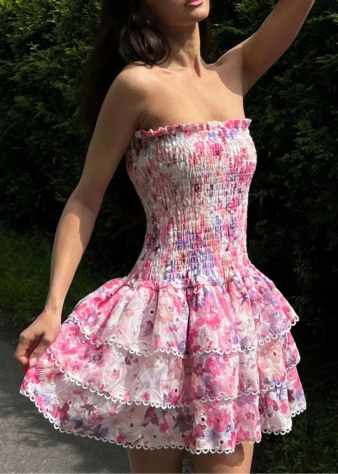 Cecilia - Strapless Floral Dress — view 7