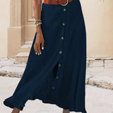 Syndy - Flowing Skirt with Buttons