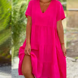 Bexley - Casual Summer Dress with V-Neck — view 5