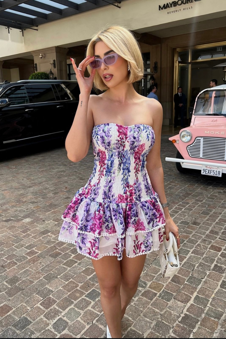 Micah - Mini Dress in Bubblegum Pink — view 6