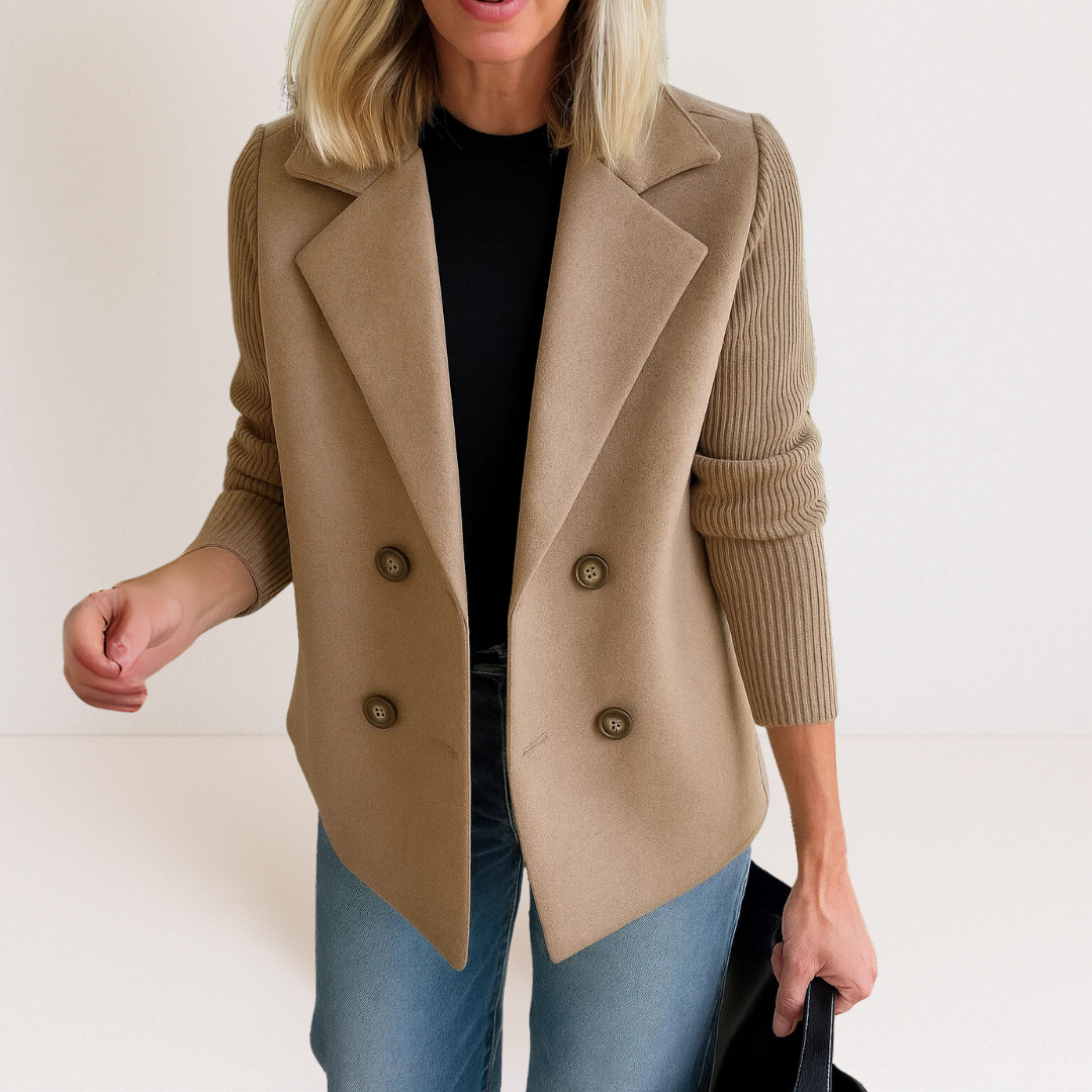 Ilaisaane - Elegant Coat with Knit Sleeves — view 4