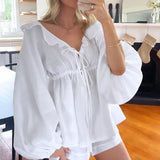 Alexandra - Top with Ruffle and Shorts