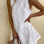 Lightweight Lace Mini Dress, Sleeveless
