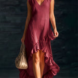 Sienna | Ruffle High-Low Boho Dress — view 4