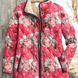 Shiloh™ | Quilted Jacket with Roses in Berry