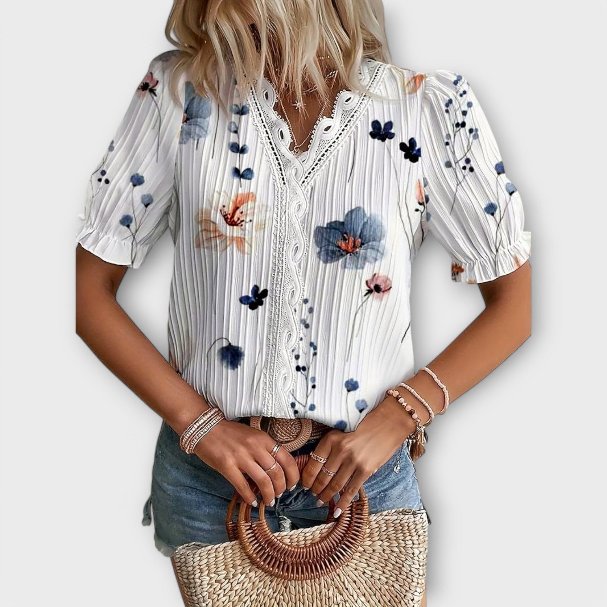 Emily - Blouse with V-Neck — view 13