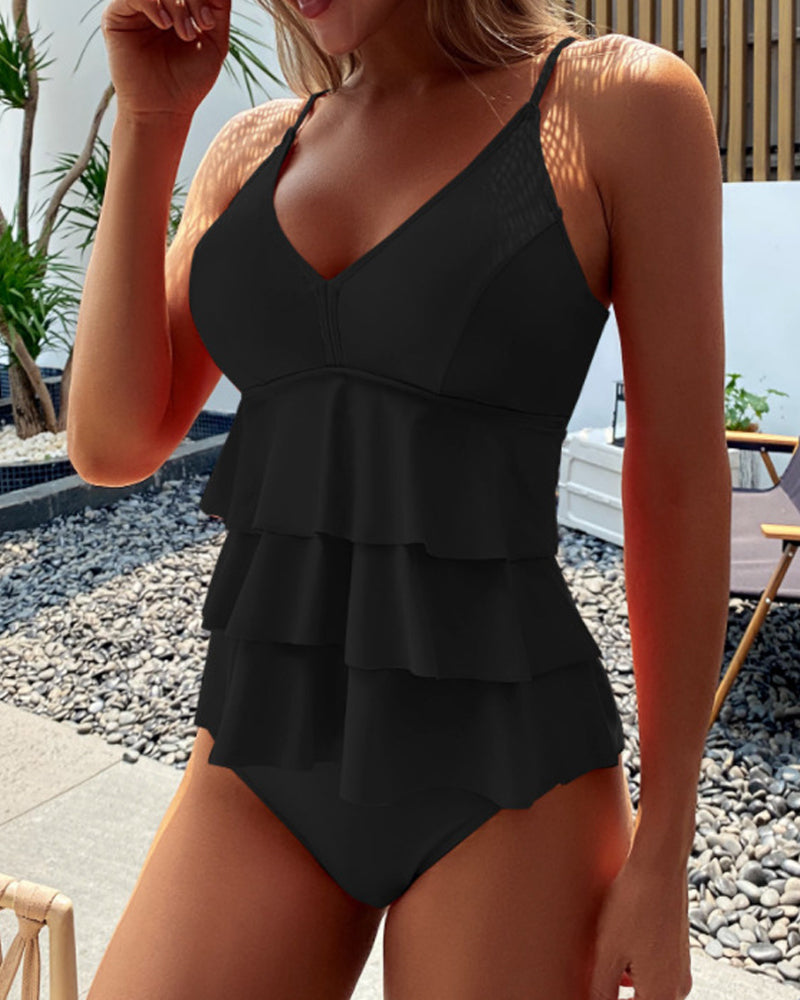 Lia - Elegant Swimsuit with Stylish Ruffles — view 3