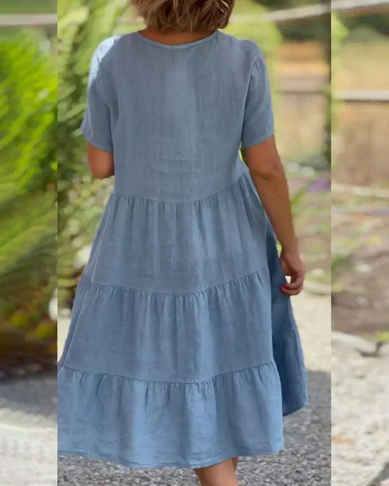 Bexley - Casual Summer Dress with V-Neck — view 11