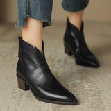 Camila - Luxury Ankle Boots with Low Heel — view 2