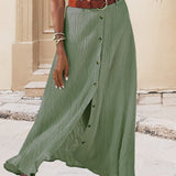 Syndy - Flowing Skirt with Buttons