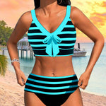 Laluna® | Striped High-Waisted Bikini — view 12
