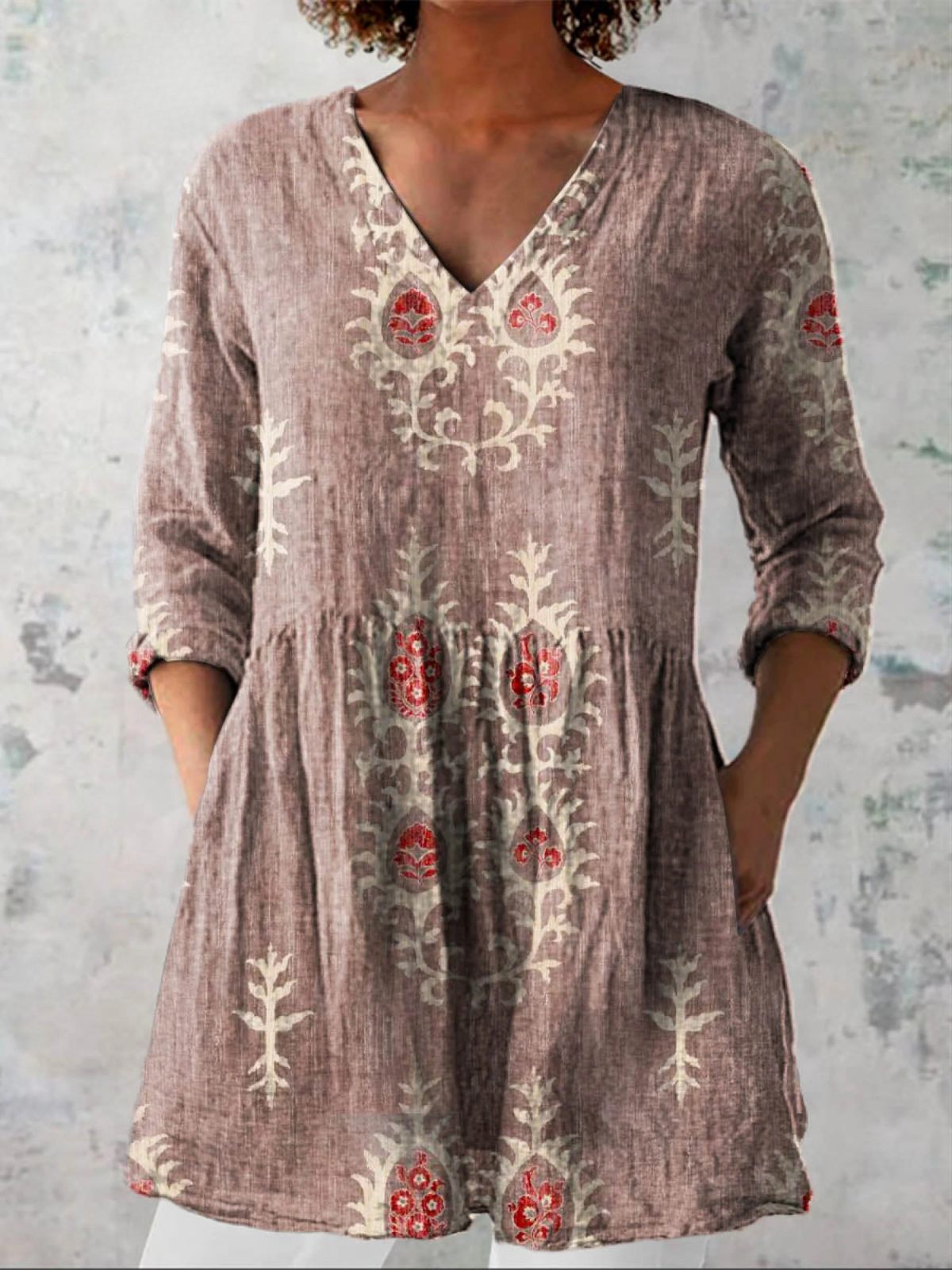 Blair | Long Blouse with Expressive Print — view 5