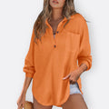 Ines - Lightweight Tunic Blouse with V-Neck and Buttons — view 10